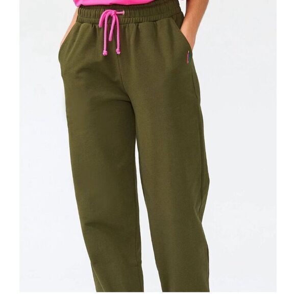 NWT Terez New Yorker Hunter Green Wear what makes you happy Sweatpants Size M - Picture 2 of 9